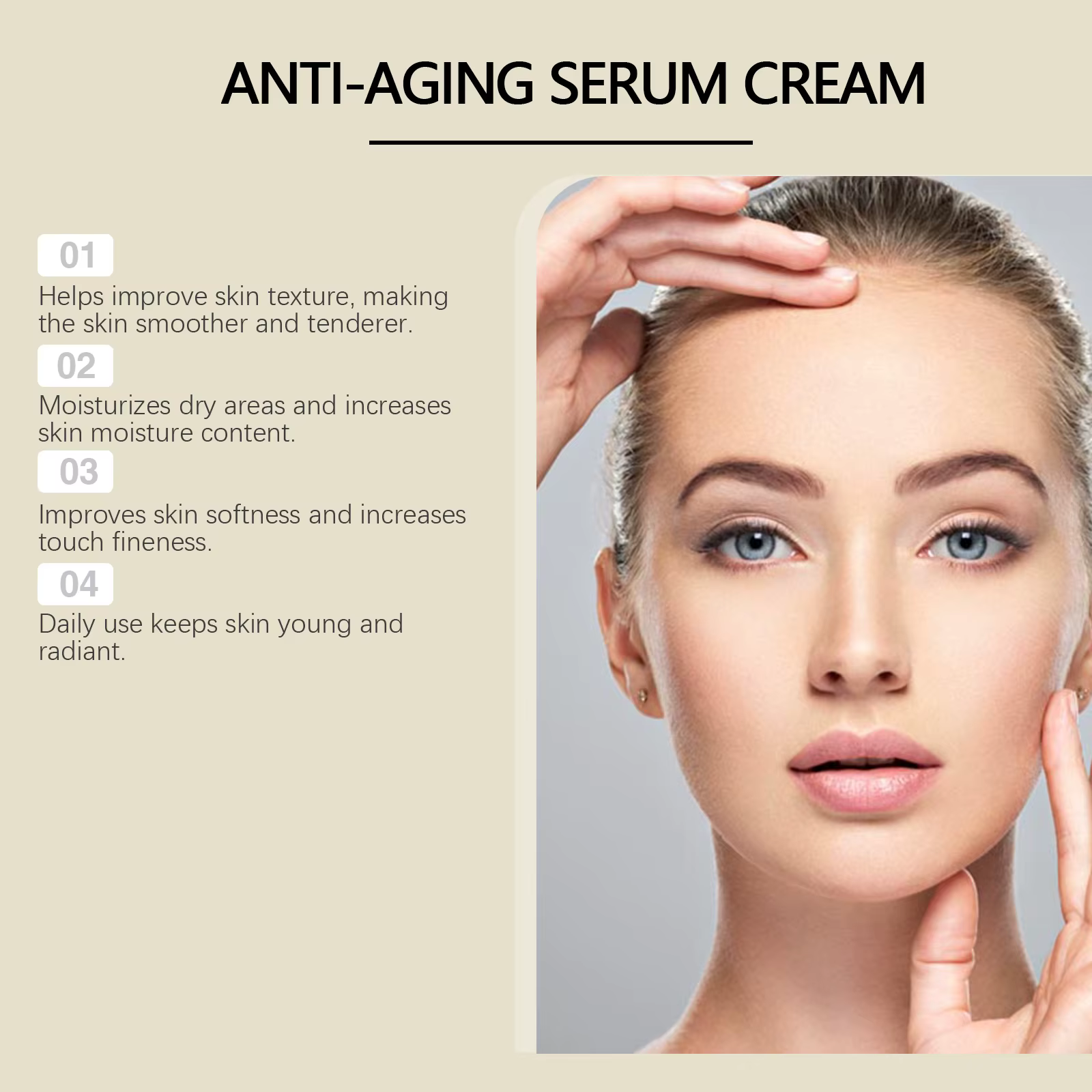 Crème pour le visage pour l'élimination des taches brunes et des ridules