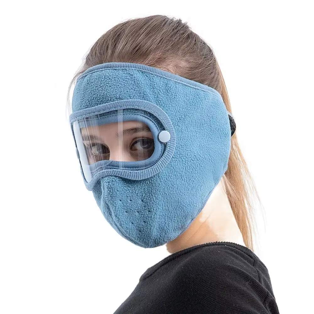 Masques de Ski en polaire simples, coupe-vent, thermique, en laine, Protection des lentilles Anti-buée, chauffe-oreilles, masque d'hiver pour course à pied