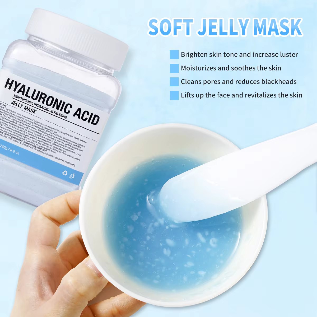 Masque en gelée pour le visage à la rose