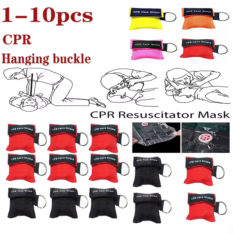 Porte-clés professionnel pour outils de soins de santé, masque facial CPR, réanimateur d'urgence pour premiers secours et sauvetage en plein air, 1 pièce ~ 10 pièces