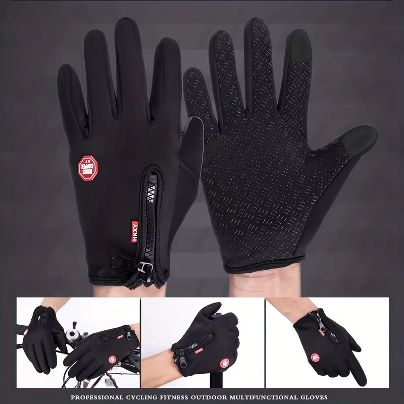 Gants d'hiver pour hommes et femmes, écran tactile, chauds, pour cyclisme en plein air, conduite, moto, gants froids, coupe-vent, antidérapants