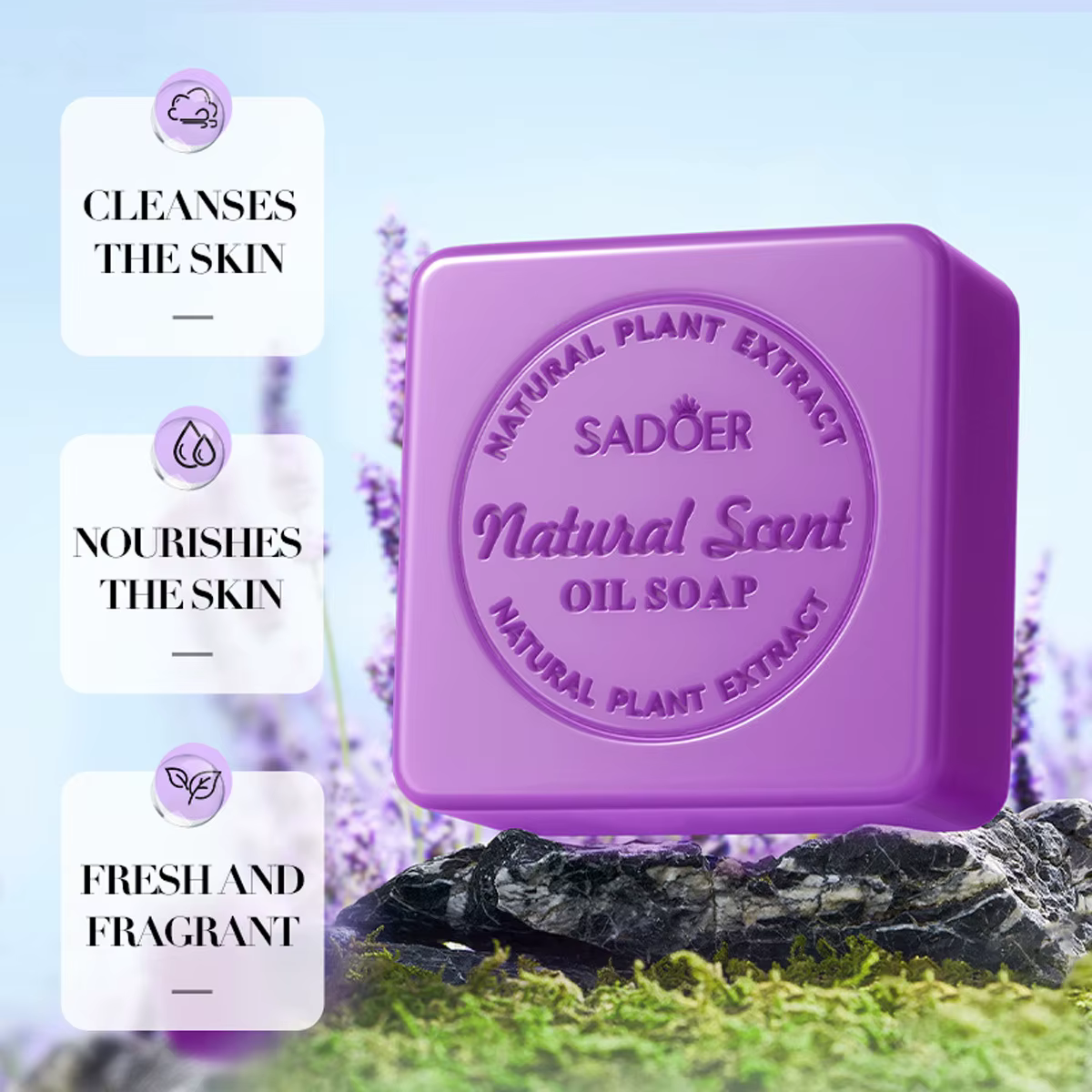 Savon aux huiles essentielles de lavande