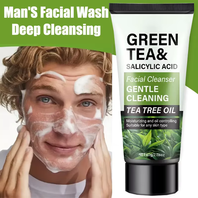 Nettoyant visage pour homme 60g - Thé vert & Acide salicylique