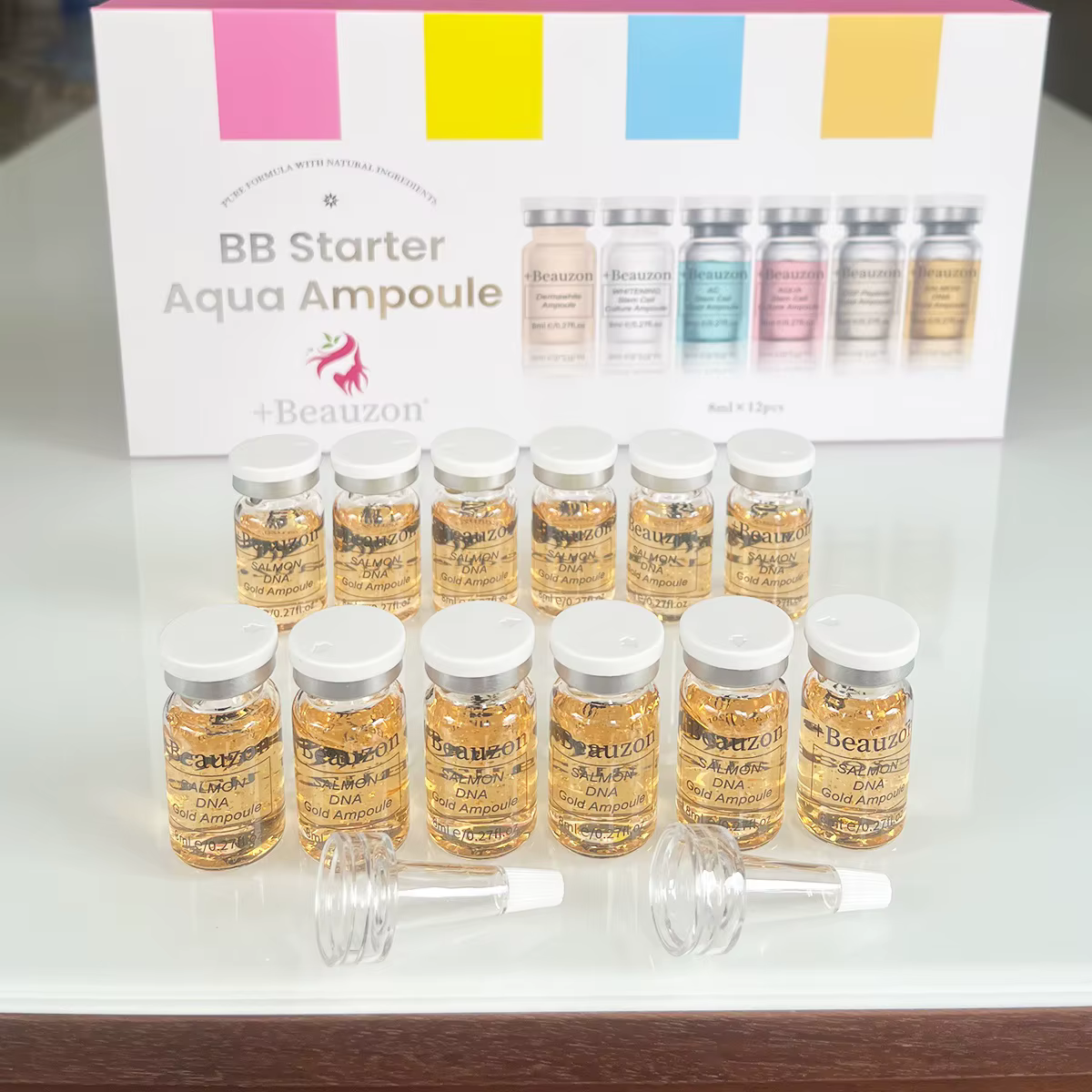 8ml Original Beauzon saumon ADN or Ampoule Niacinamide sérum Kit Booster peau soins du visage Essence hydratante