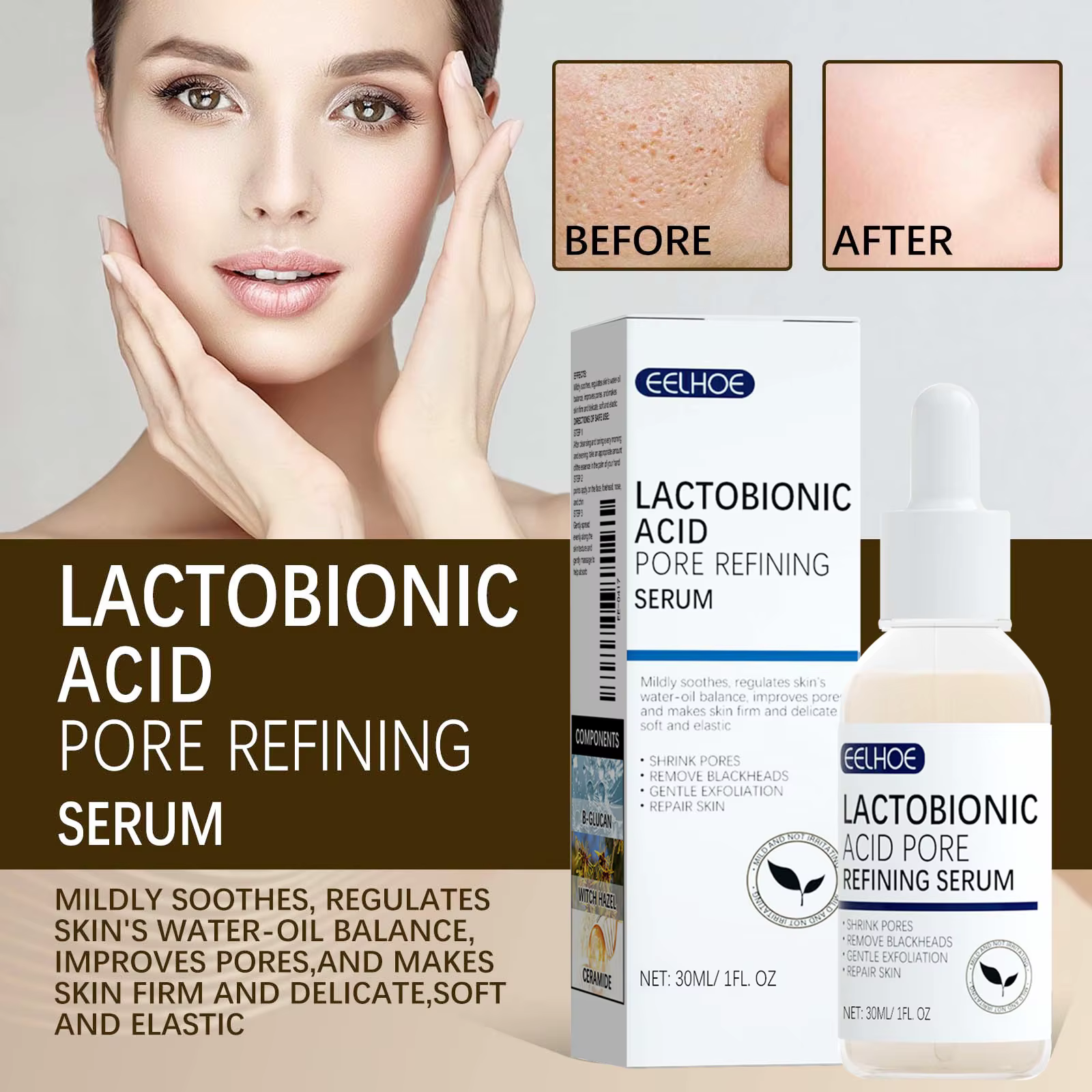 Sérum visage à l'acide lactobionique