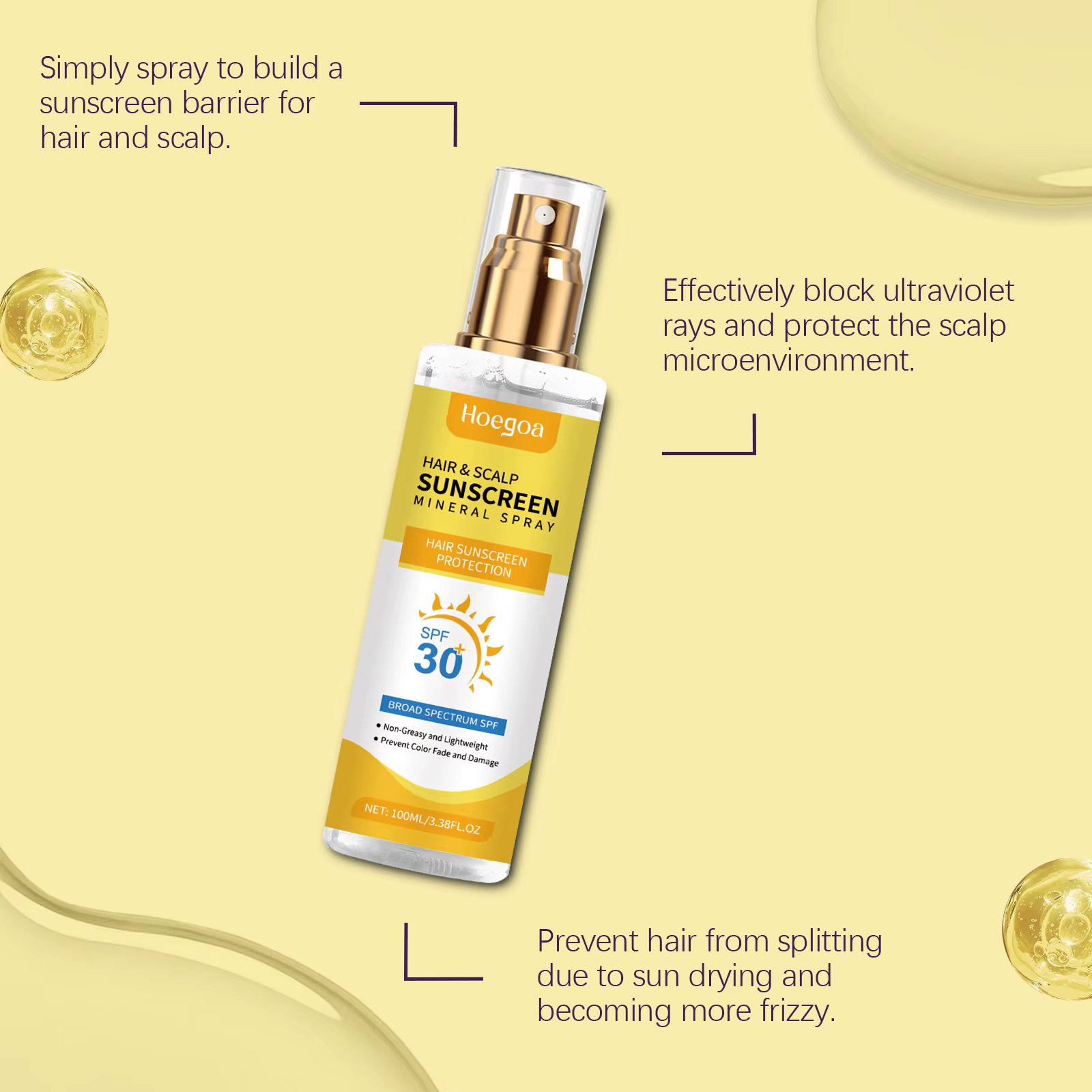 Spray de Protection solaire pour cuir chevelu