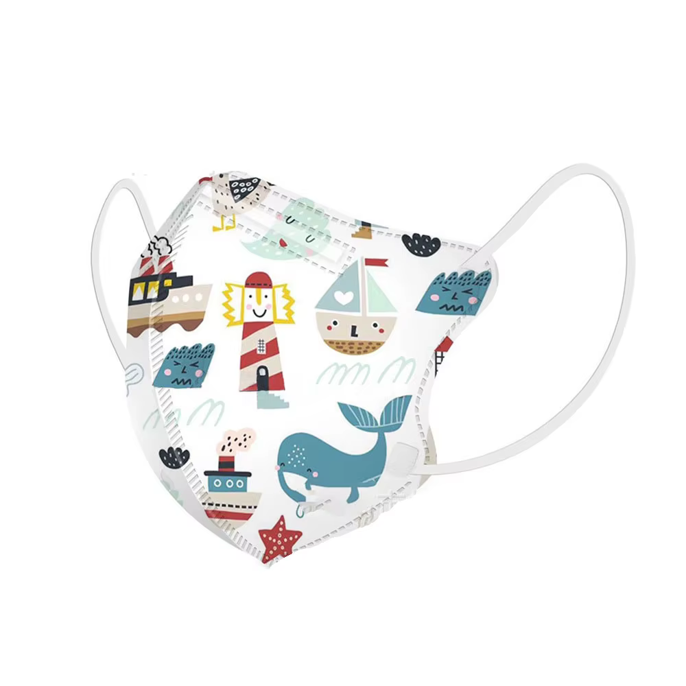 Masques faciaux jetables pour enfants, filtre 4lys, Anti-poussière, Anti-grippe, protection buccale respirante en tissu fondu, 100/50/10 pièces