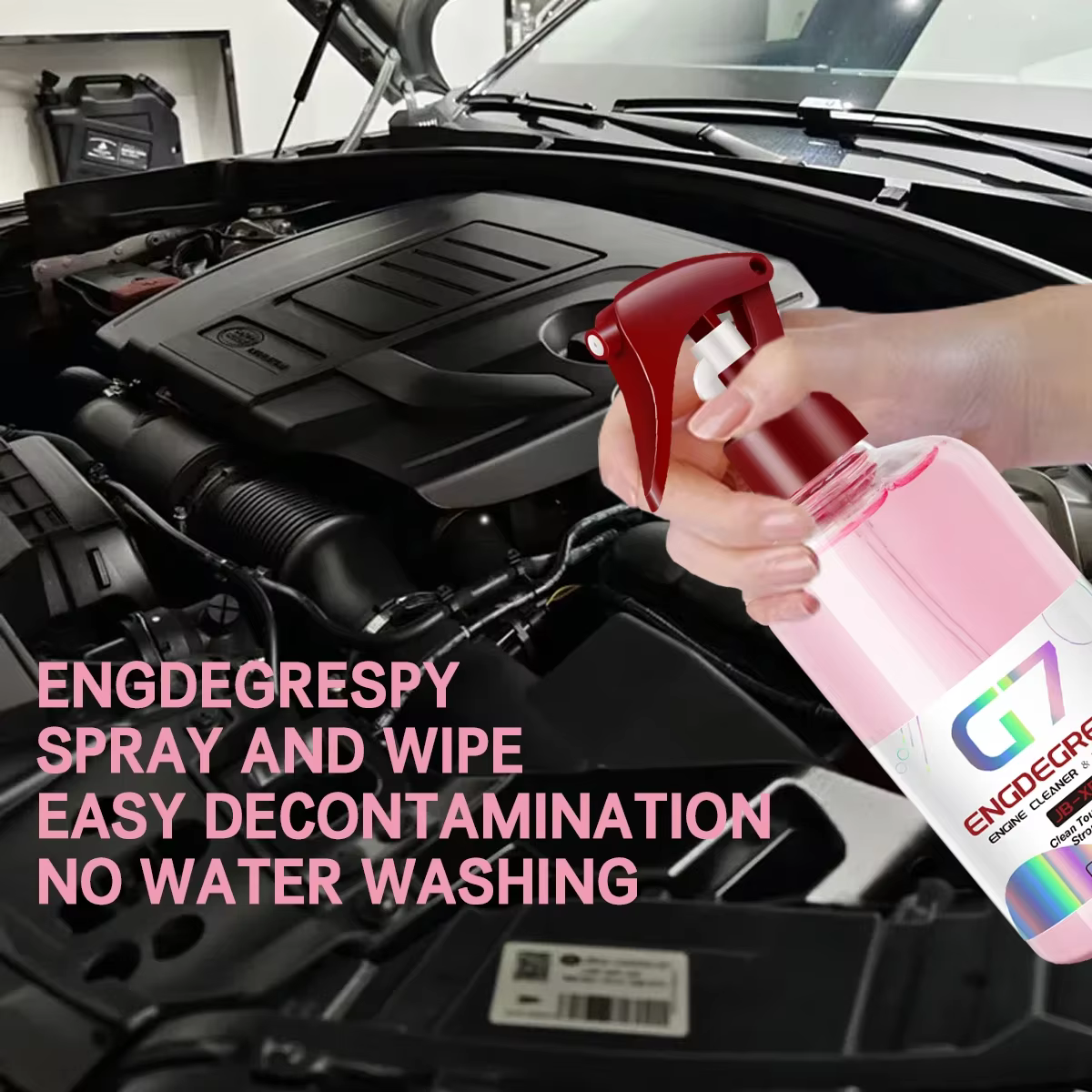 Nettoyeur de baie de moteur de voiture, produit de nettoyage de décontamination puissant pour compartiment moteur, produit de nettoyage de voiture