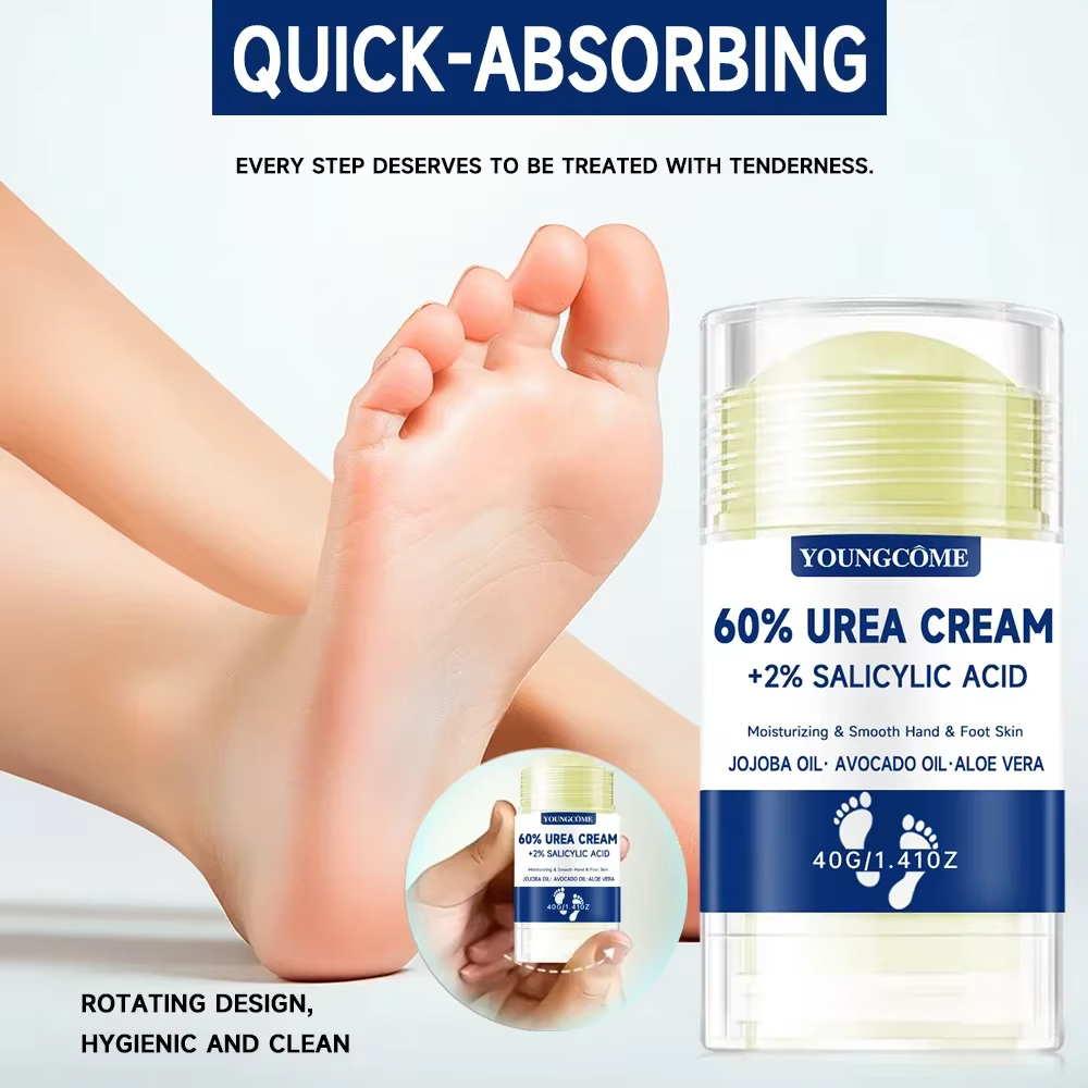 2 pièces 60% crème pour les pieds à l'urée + 2% acide salicylique soin hydratant intensif