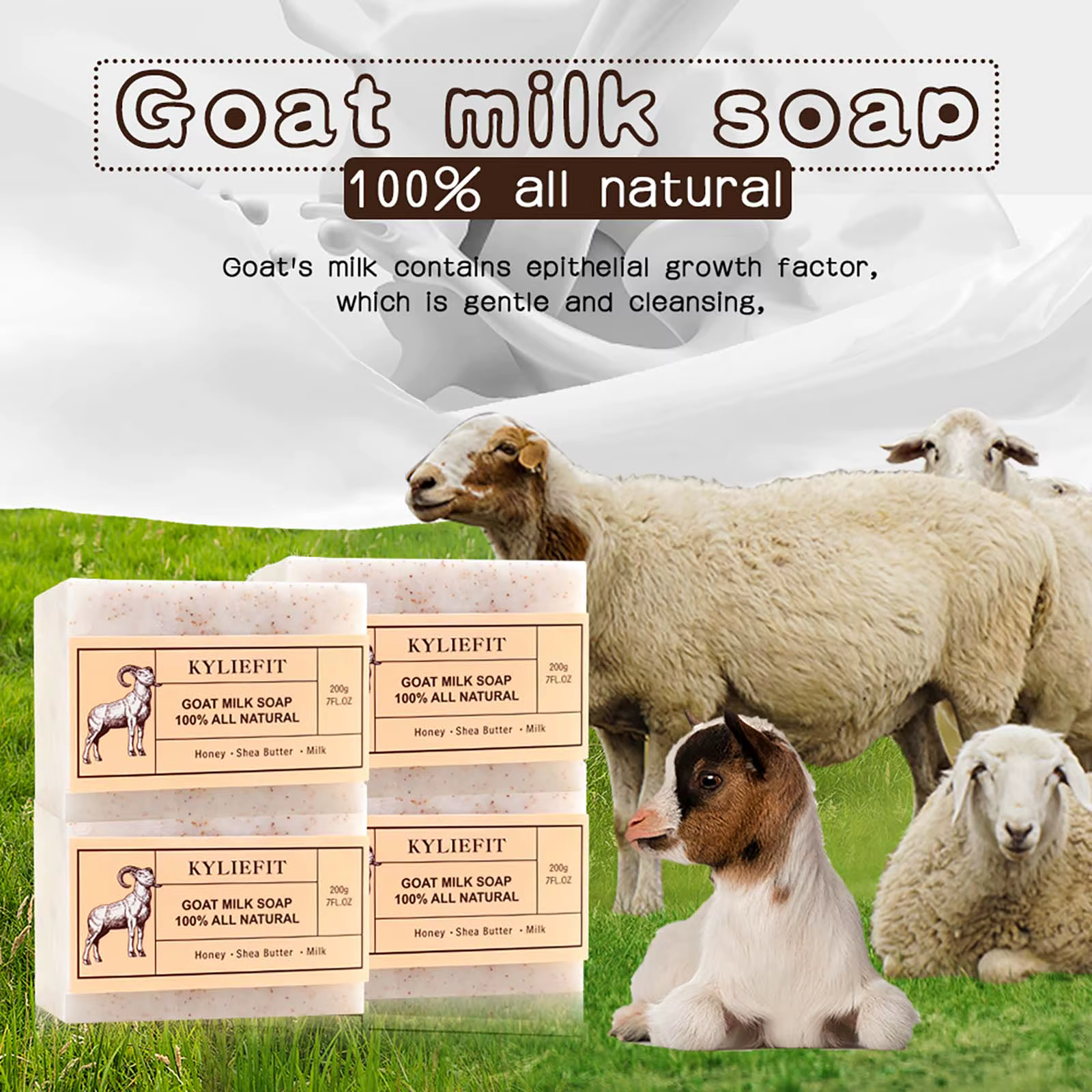 Barre de lait de chèvre bio pour tous les types de peau