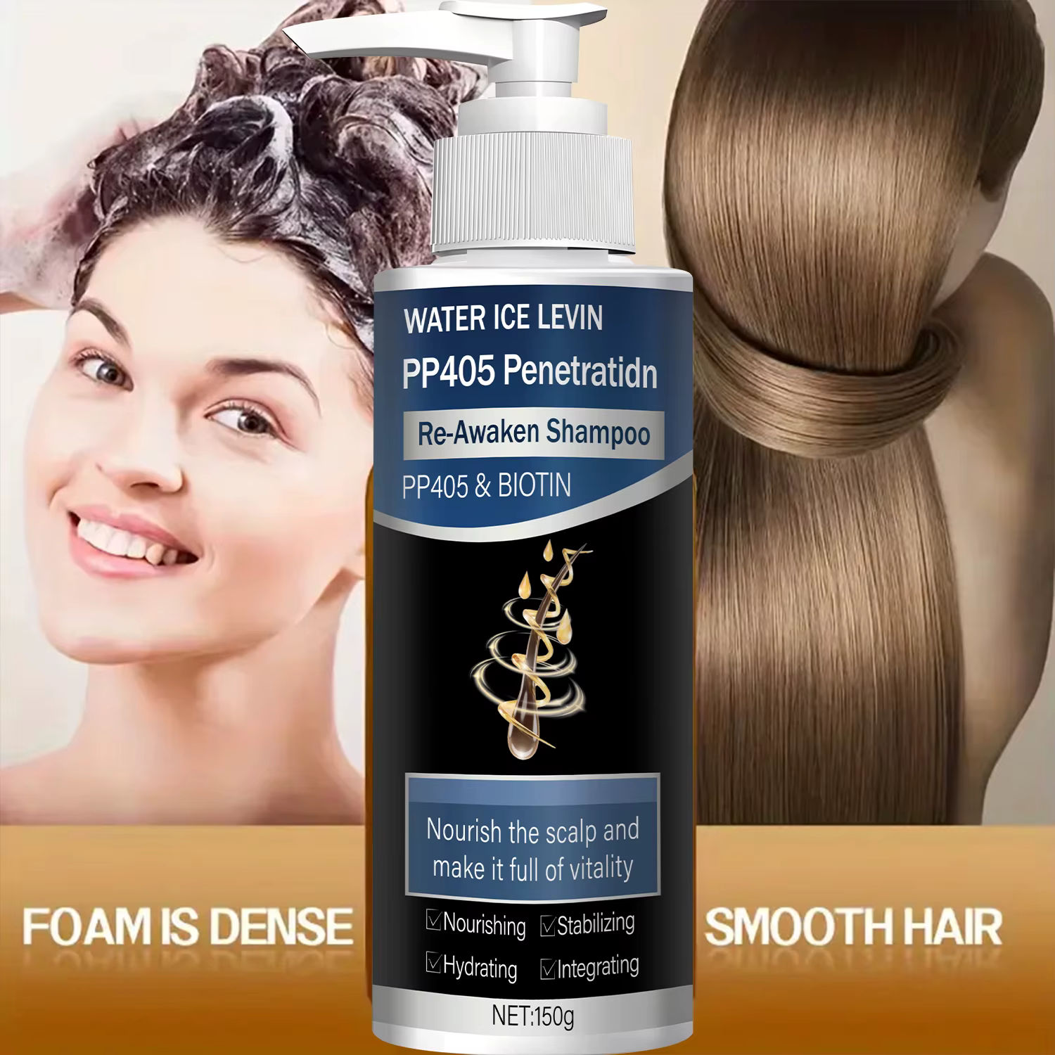 Shampooing Croissance Cheveux 1+1 Pack 150g Avec Biotine Collagène Kératine Vitamine C PP405 Pénétration Hydratant Réparation Soin Capillaire Pas Cher