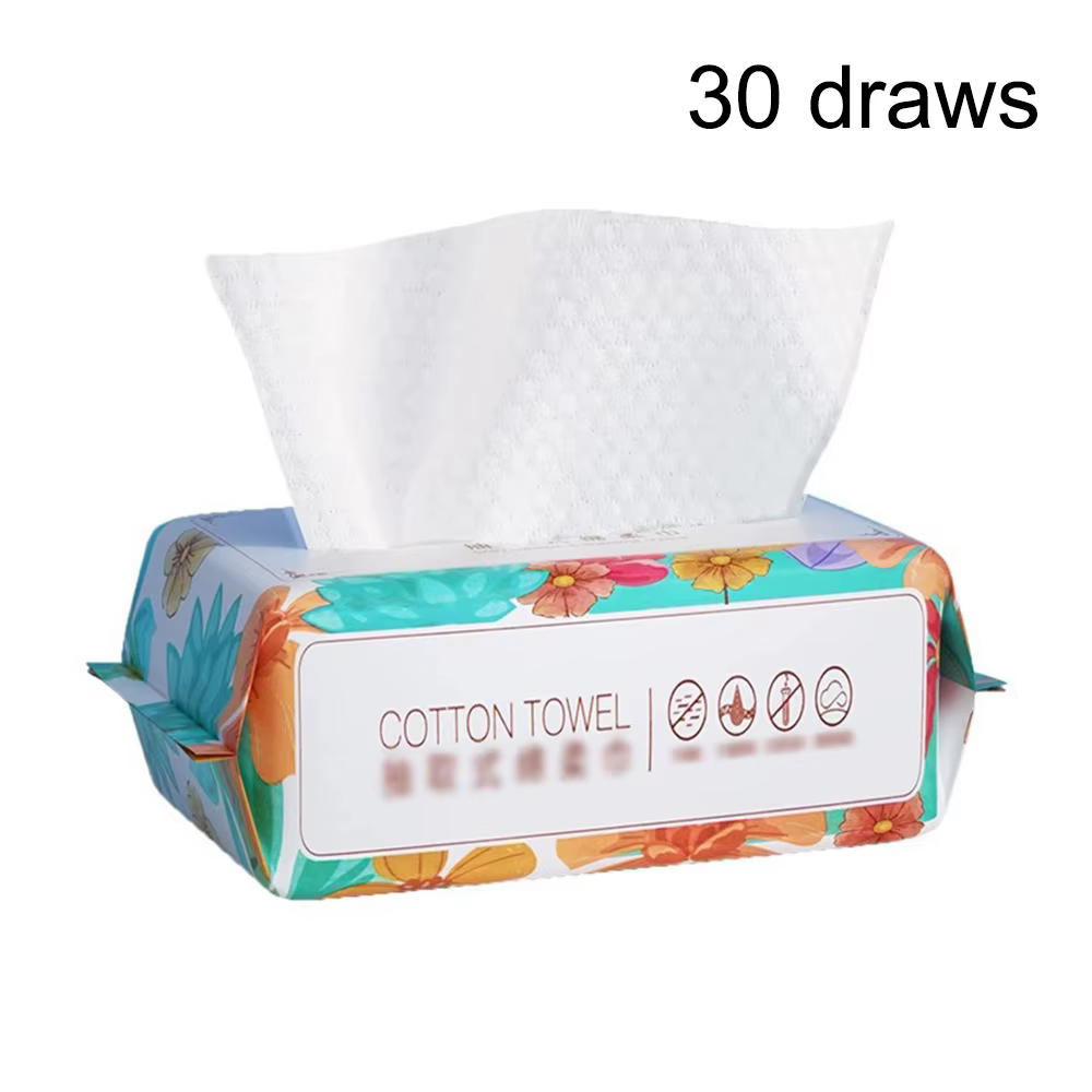 100 pièces naturel jetable visage serviette voyage nettoyage du visage humide et sec démaquillant perle coton doux maquillage non tissé serviette