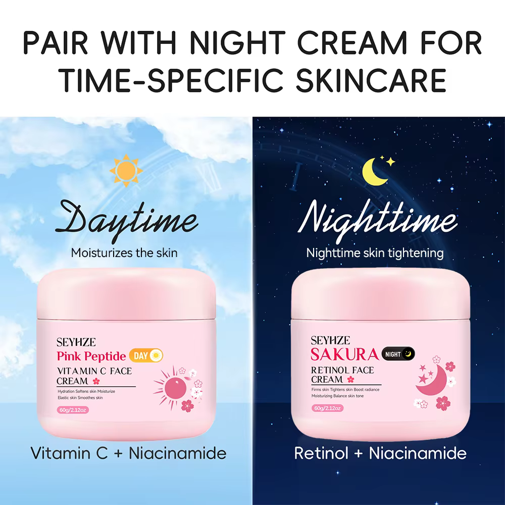 Crème de jour et de nuit SEYHZE Sakura riche en rétinol + vitamine C/E