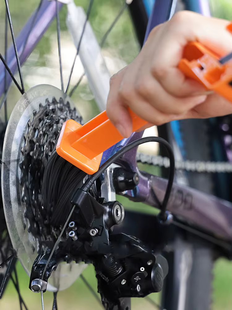 Brosse de nettoyage de chaîne de moto, brosse de nettoyage d'équipement de vélo à Double tête, multifonction Portable pour moto et vélo