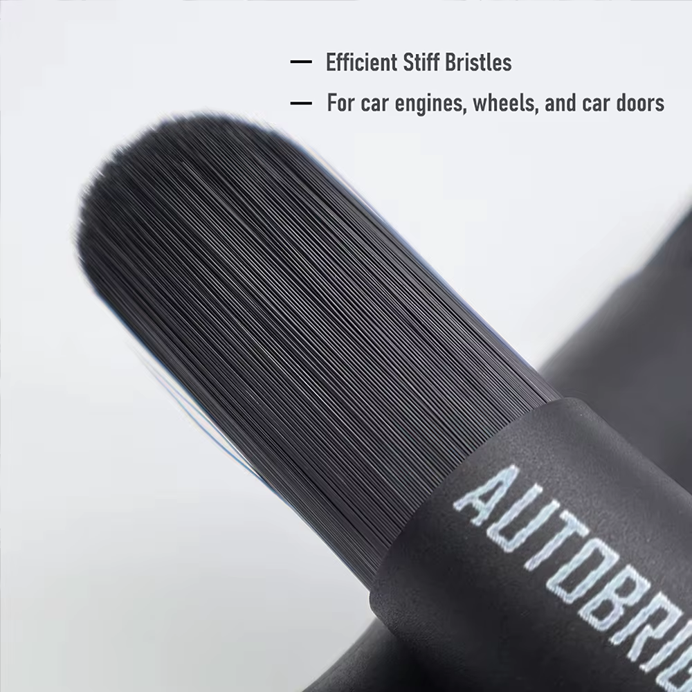 AUTOBRIGHT Brosse de nettoyage de roue de moteur à poils rigides - Outil polyvalent durable pour le nettoyage des roues de détail de porte de roue de moteur de voiture