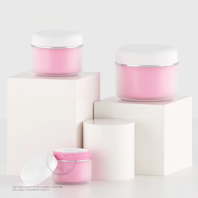 Pots cosmétiques en plastique vides à double paroi
