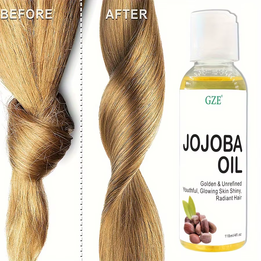 Huile de jojoba biologique GZE, huile hydratante pure pour le visage, les cheveux, la peau et les ongles |   Huile de transport naturelle sans hexane pressée à froid