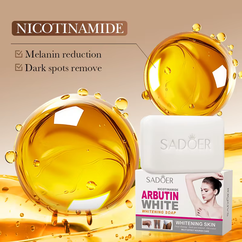 SADOER Niacinamide arbutine savon pour le visage hydratant éclaircissant nettoyage en profondeur corps