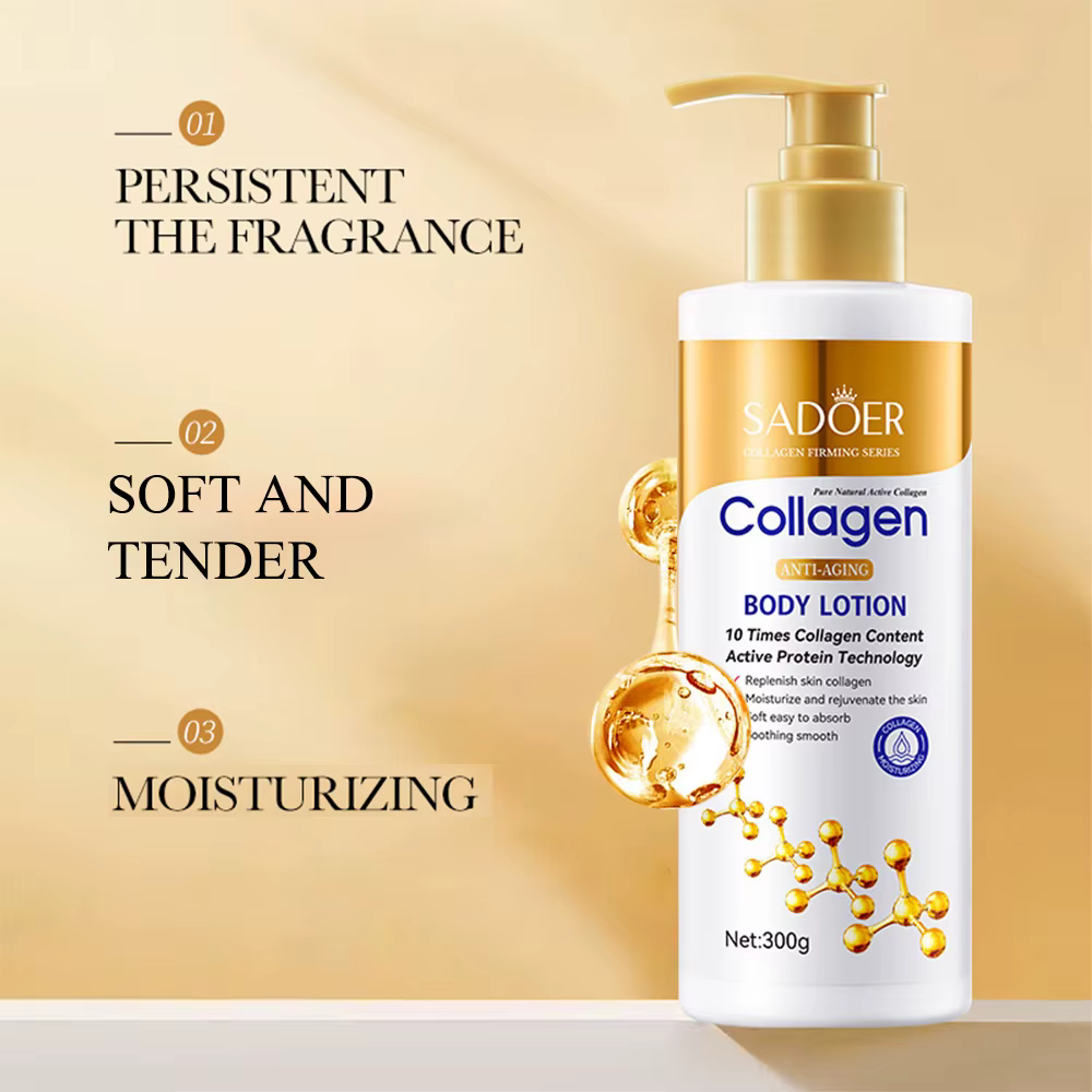 Lotion pour le corps au collagène pour raffermissant et hydratation – Hydratant intense Anti-âge pour peau sèche