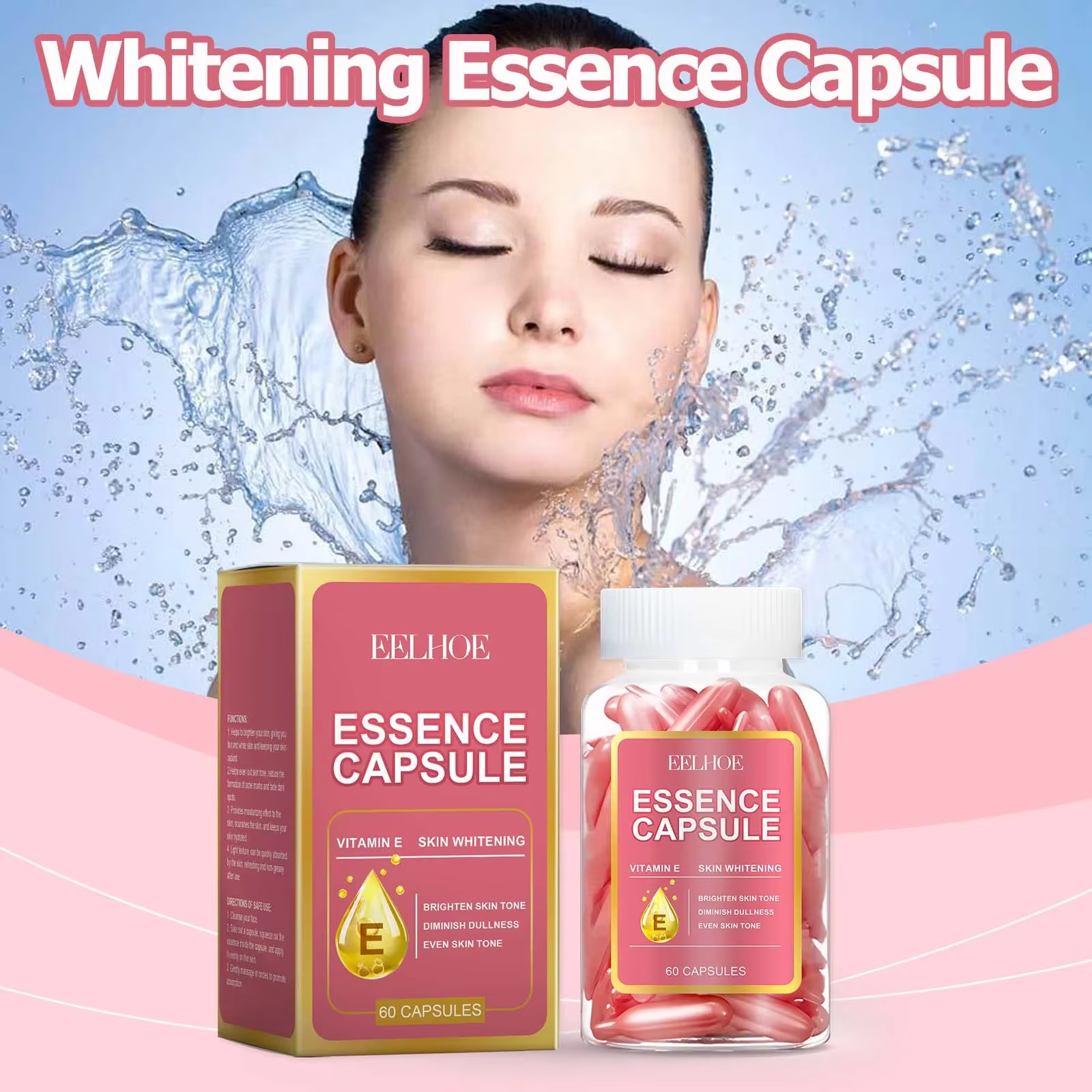 Capsule dissolvant de taches foncées de vitamine E Visage