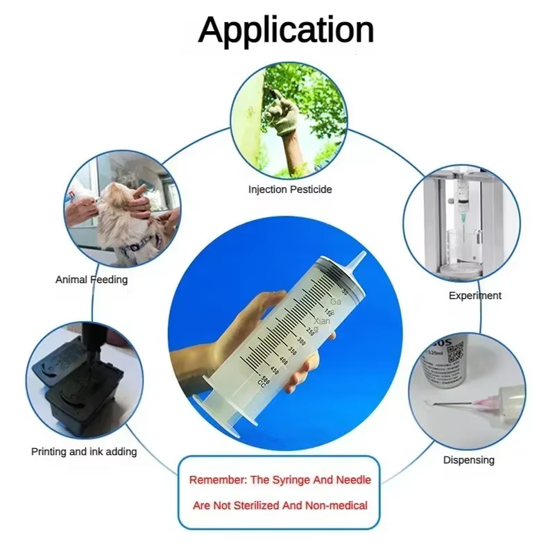 Seringue de grande capacité sous vide 100/200/300/500ml, pompe à huile réutilisable avec tuyau de 1m, pompe doseuse d'alimentation nutritionnelle pour animaux de compagnie