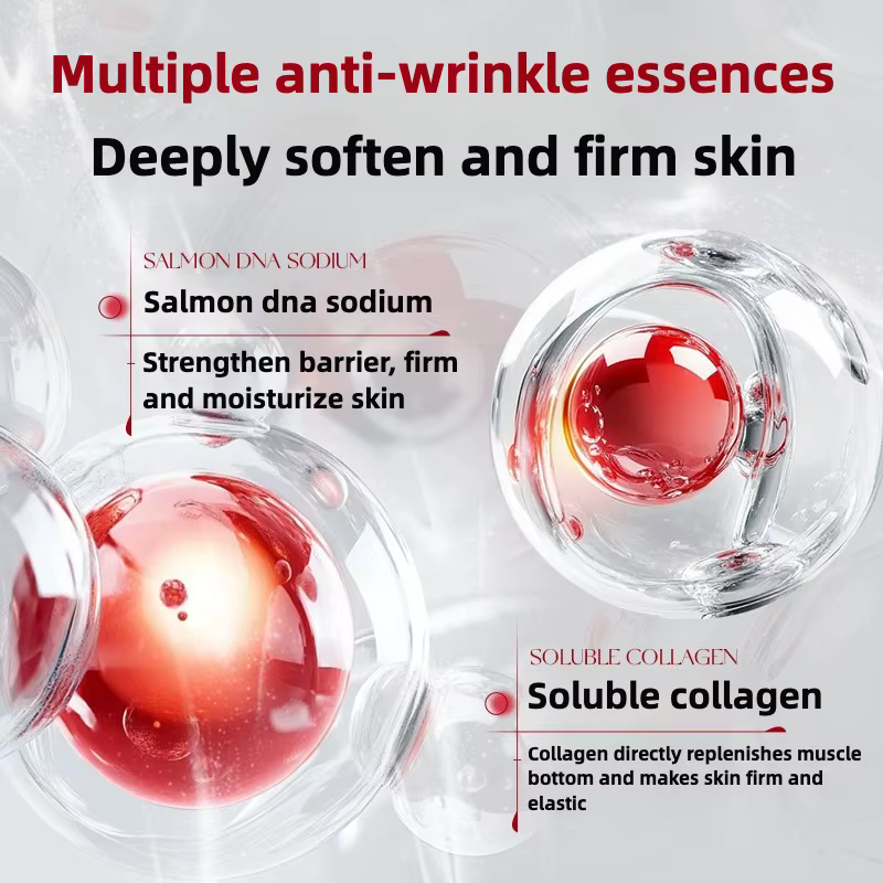 Salmon Dna Sodium hydratant Essence cinétique estompe les ridules visage
