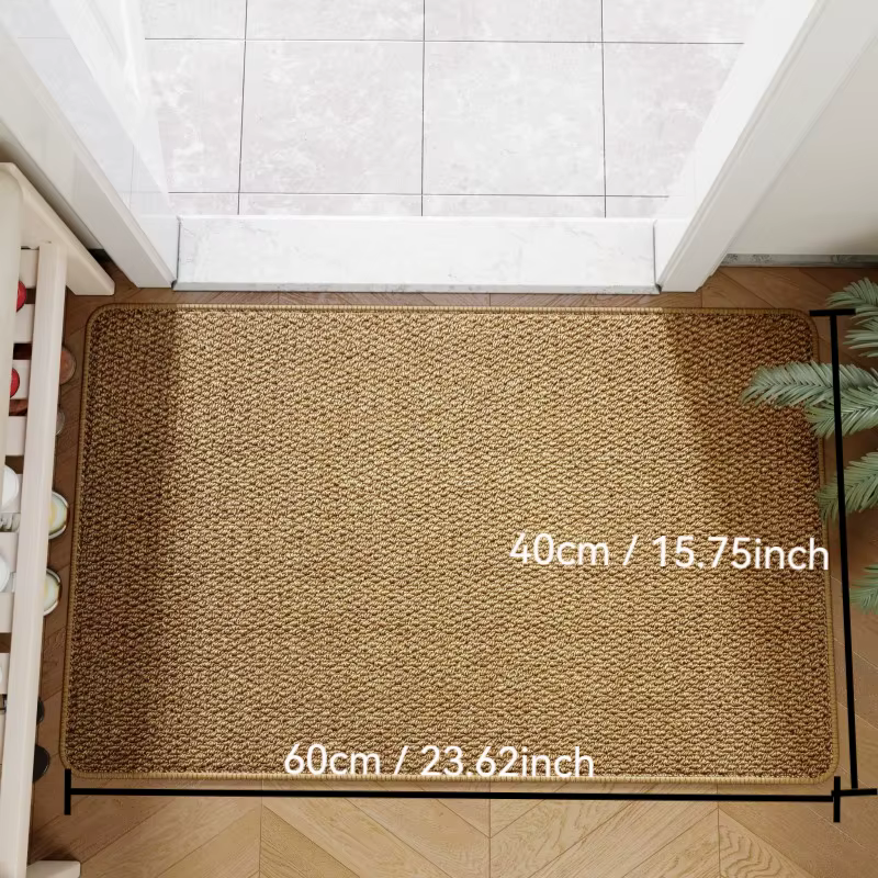Tapis d'Extérieur en Faux Jute, Polymérisation des Portières, Style Sans Manche, Durabilité à chaque Entrée, Multi-Taille, 40x60cm/50x80cm/80x120cm