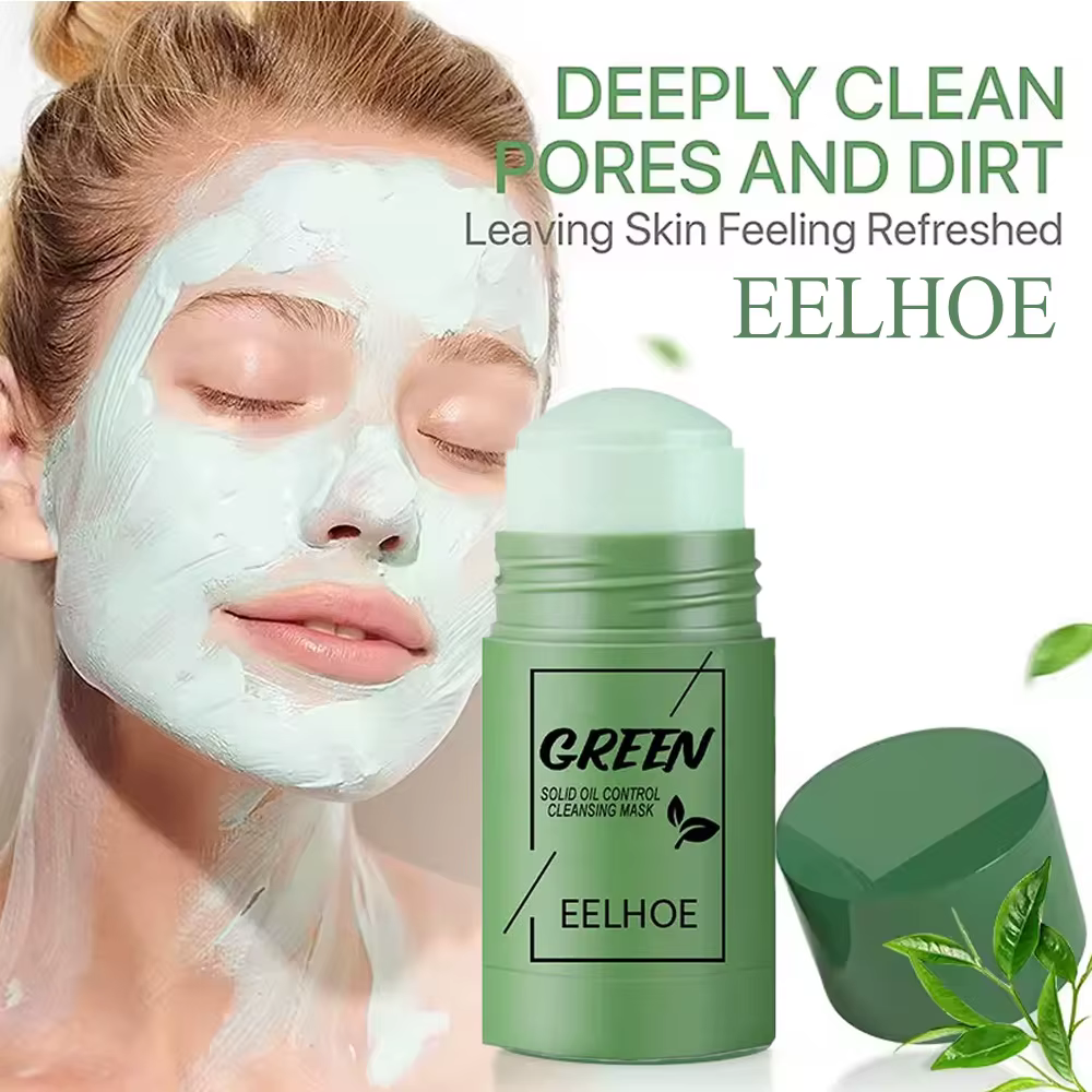 Masque facial solide nettoyant au thé vert