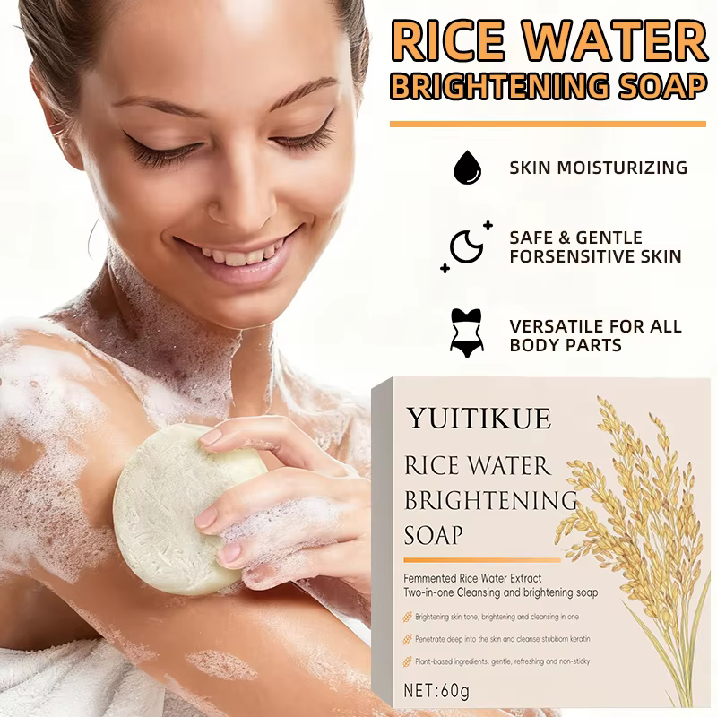 Savon éclaircissant à l'eau de riz 60g – Nettoyage en profondeur hydratant