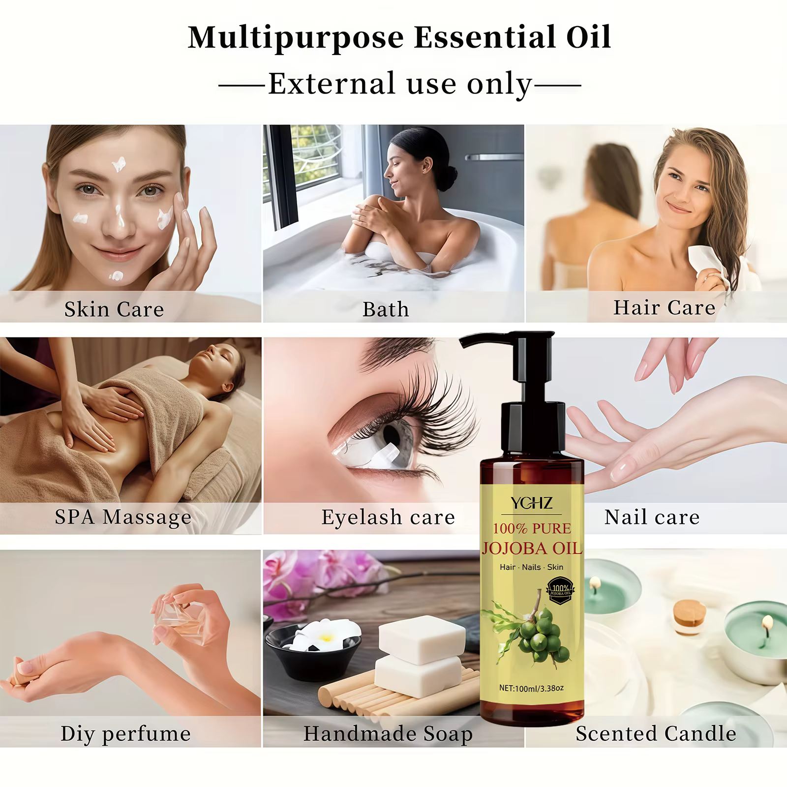 Huile de Jojoba - Produit naturel pur pour les soins de la peau et des cheveux