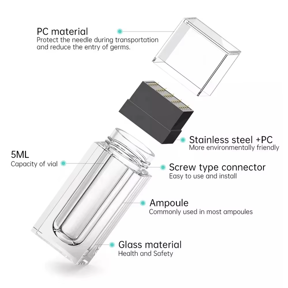 Nouveau stylo dermique à micro-aiguilles 25 points HN25 et applicateur de sérum - Outil professionnel de microneedling