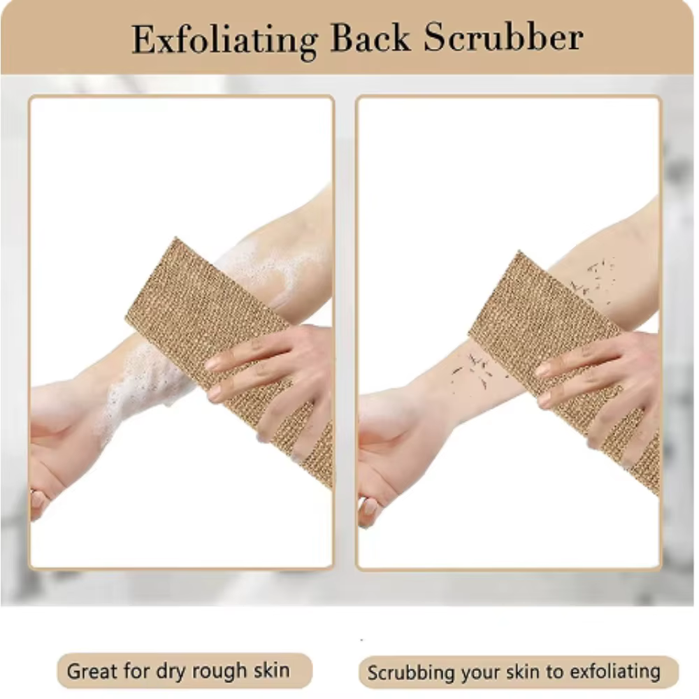 Serviette de bain et de douche en jute, ceinture expansive pour le dos, épurateur pour livres corporels, sangle HOShower