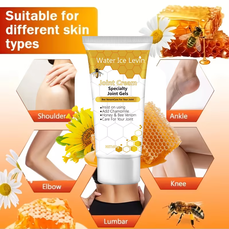 Crème Corporelle Raffermissante Hydratante au Venin d'Abeille Collagène Acide Hyaluronique Miel Apaisante Hypoallergénique 60g pour Tous Types de Peau Quotidien