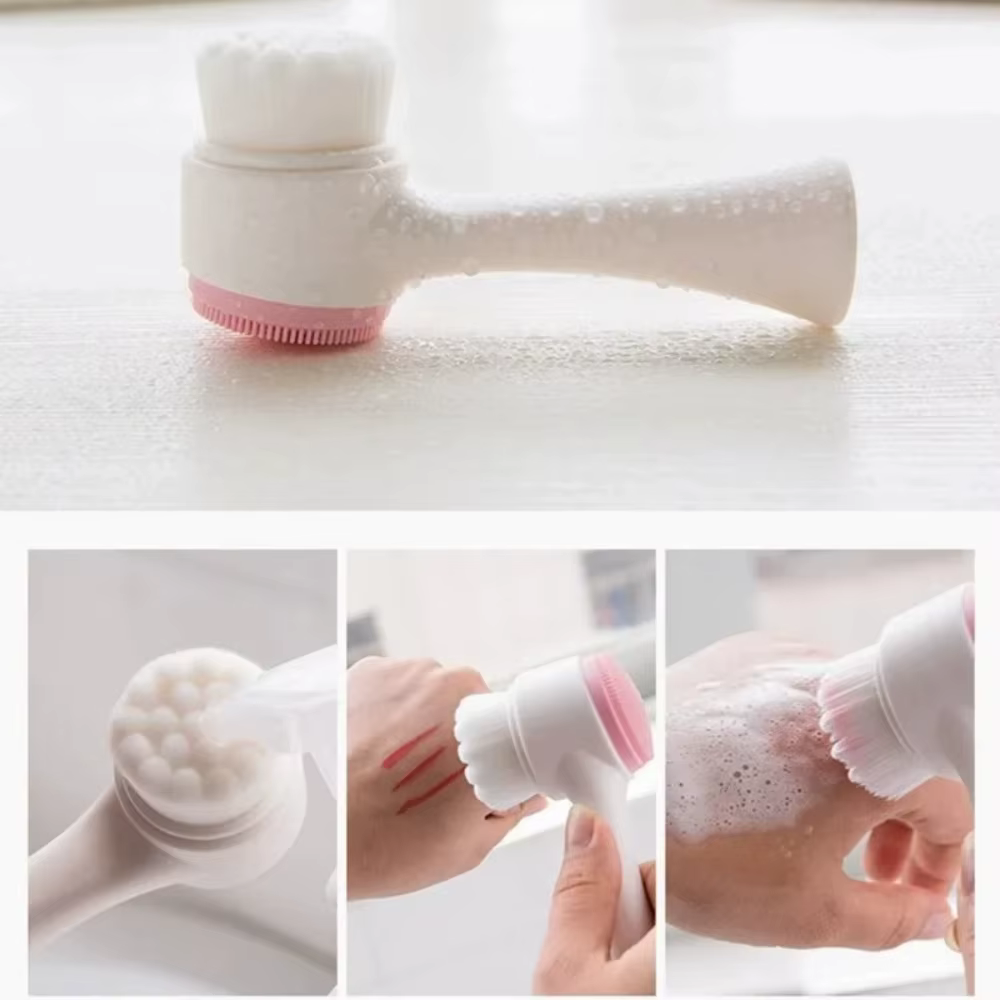 Brosse nettoyante visage 3D double face en silicone