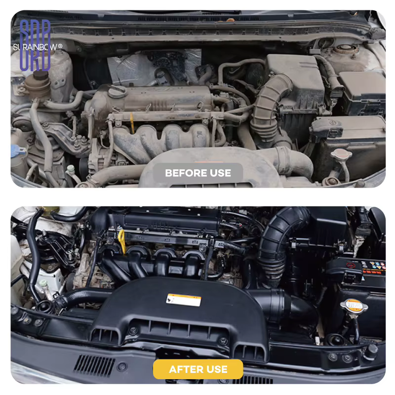 Nettoyeur et dégraissant pour baie de moteur de voiture, produit de nettoyage de décontamination puissant pour le nettoyage de la voiture du compartiment moteur, dissolvant de graisse