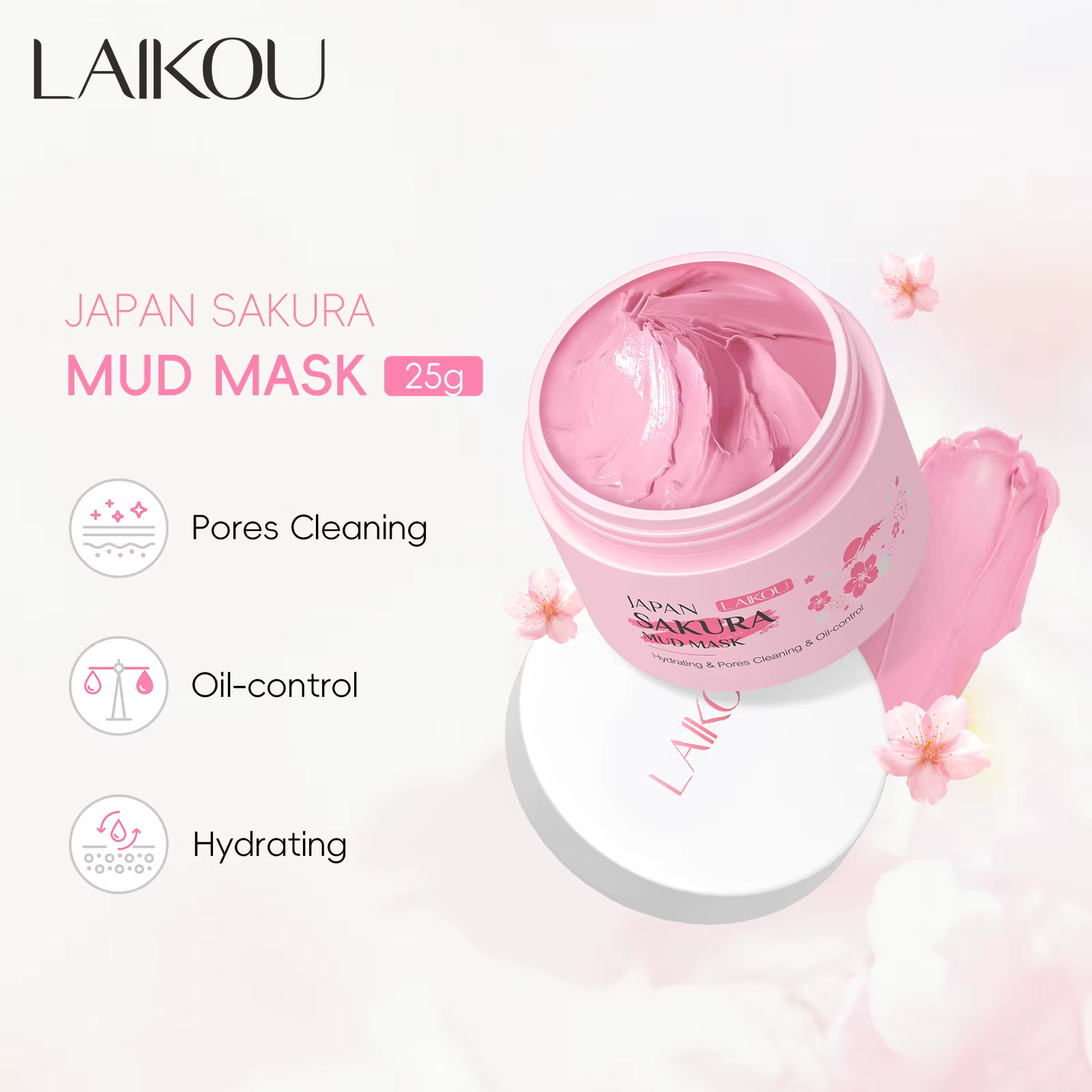 Masque Sakura pour le nettoyage du visage Maseczka dissolvant de tête noire Mascara soins de la peau