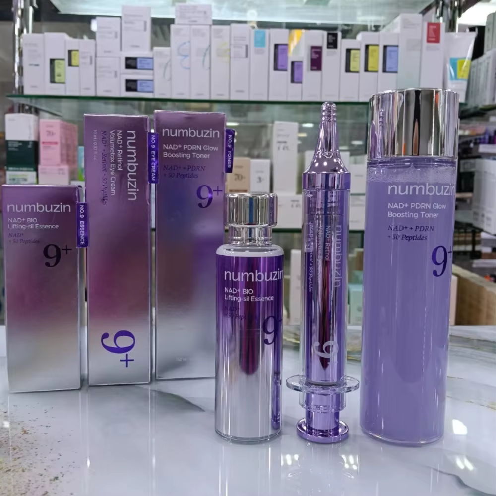Numbuzin No.9 NAD PDRN Glow Boosting Toner Liquid Ultrasonic Serum Cream Nourishing Lightweight Texture For Delicate Eye Care