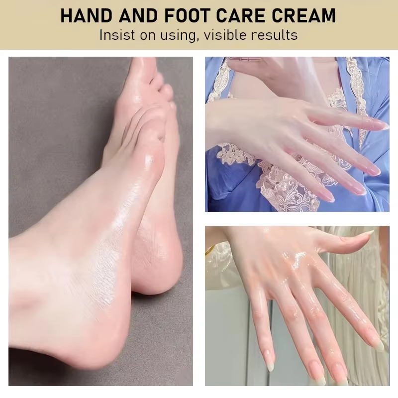La pommade pour les mains et les pieds craquelés est riche en miel et à l'acide hyaluronique