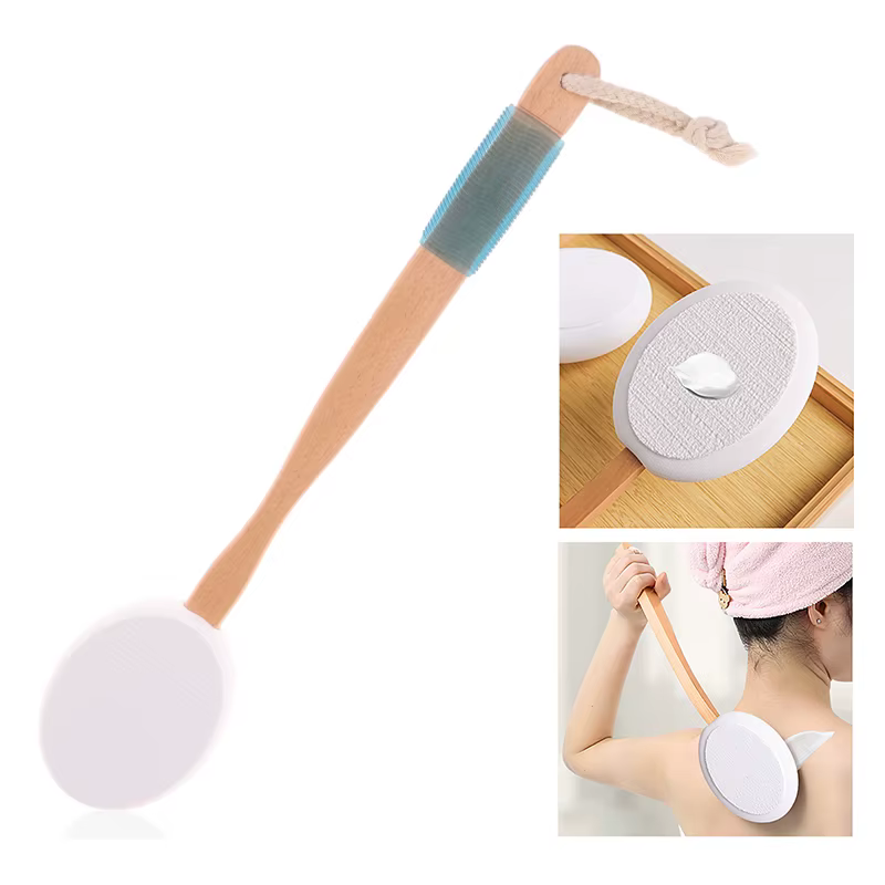 【LM】Applicateur multifonctionnel en silicone à long manche pour lotion, crème solaire et pommade, brosse de douche nettoyante pour le corps, applicateur de crème solaire pour le dos