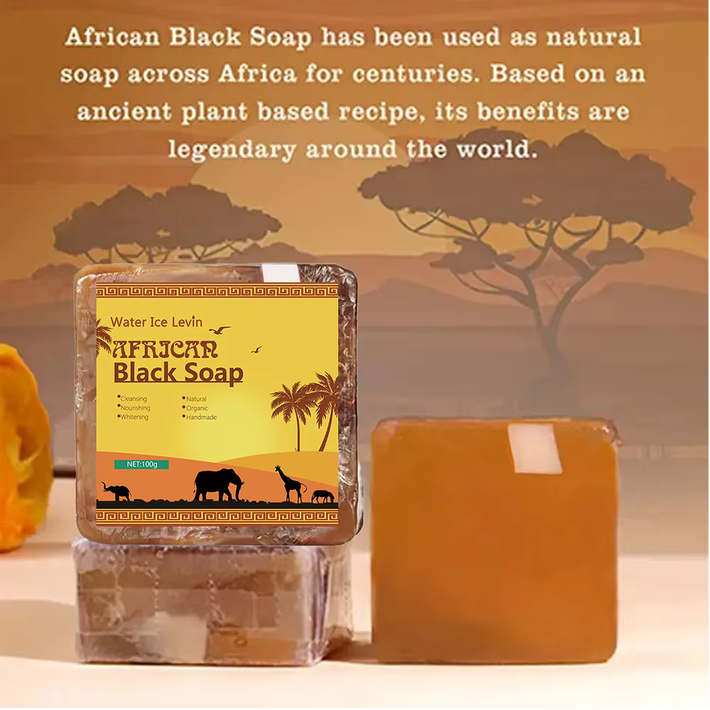 Savon noir africain traitement de l'acné nettoyage en profondeur exfolier le visage hydratant lissage de la peau