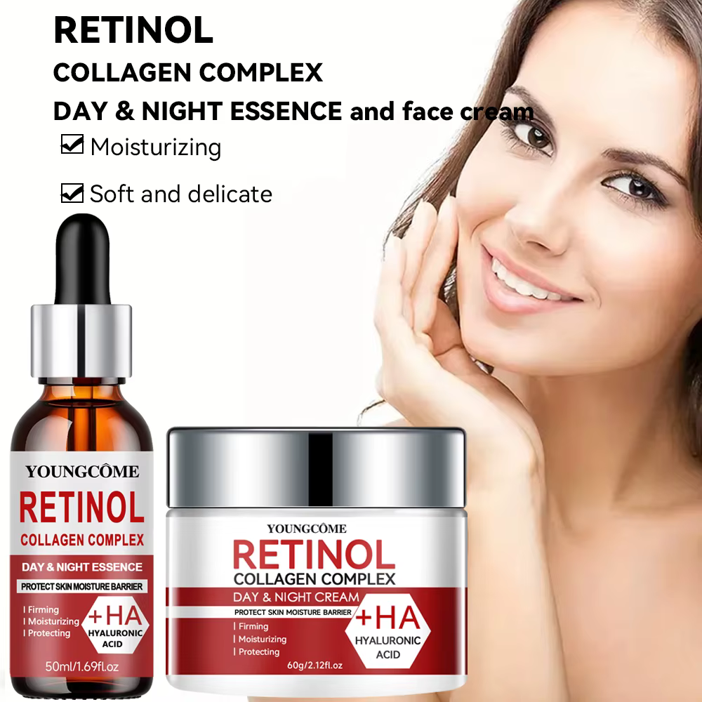 Ensemble crème réparatrice hydratante et sérum au rétinol avec collagène et vitamine E