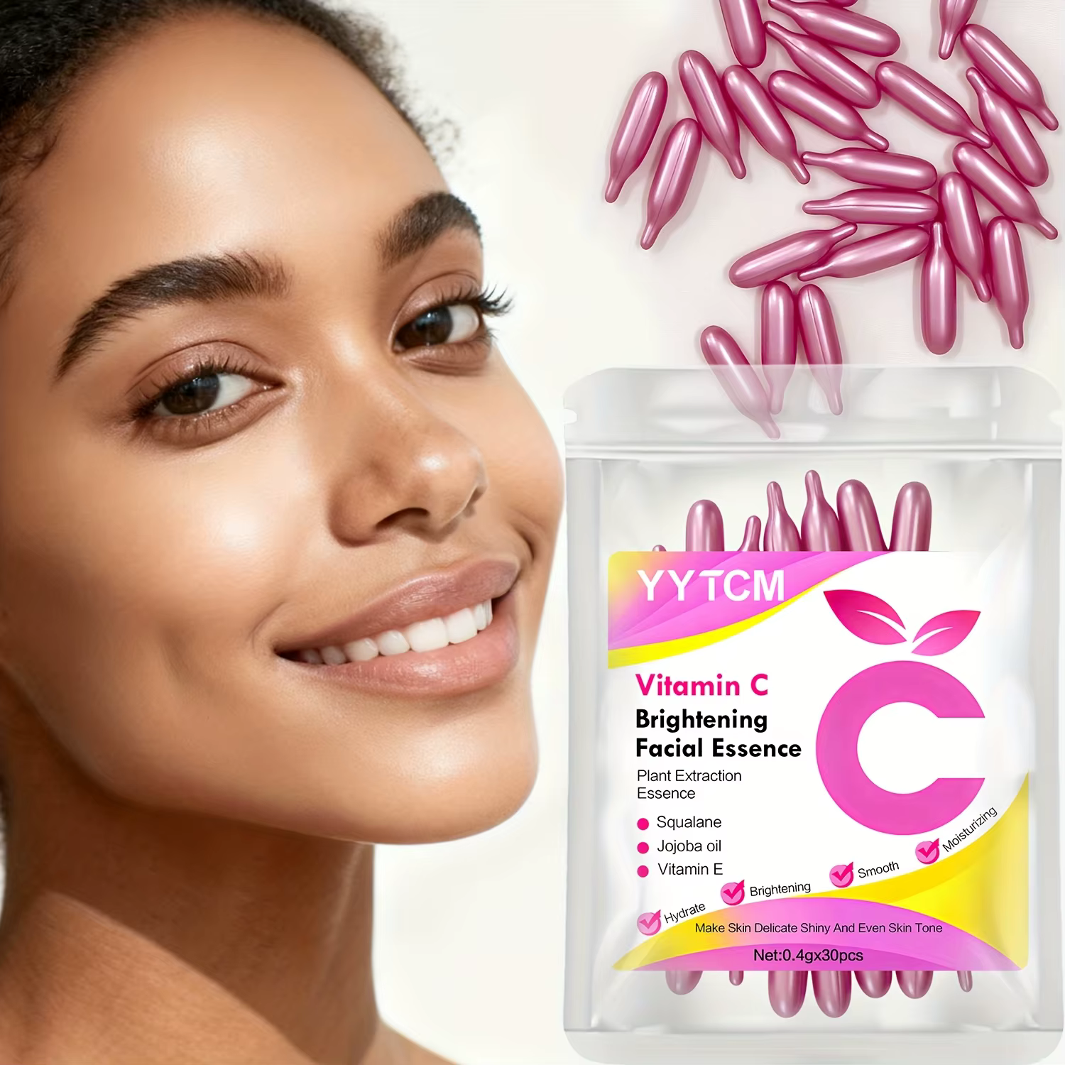 Essence en capsules éclaircissante et hydratante à la vitamine C