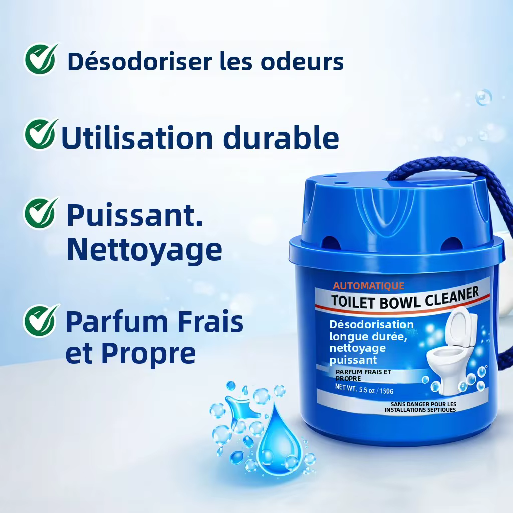 1PC Nettoyant automatique pour cuvette de toilettes, désodorisant à parfum frais longue durée, bloc nettoyant facile à utiliser pour la salle de bain à domicile
