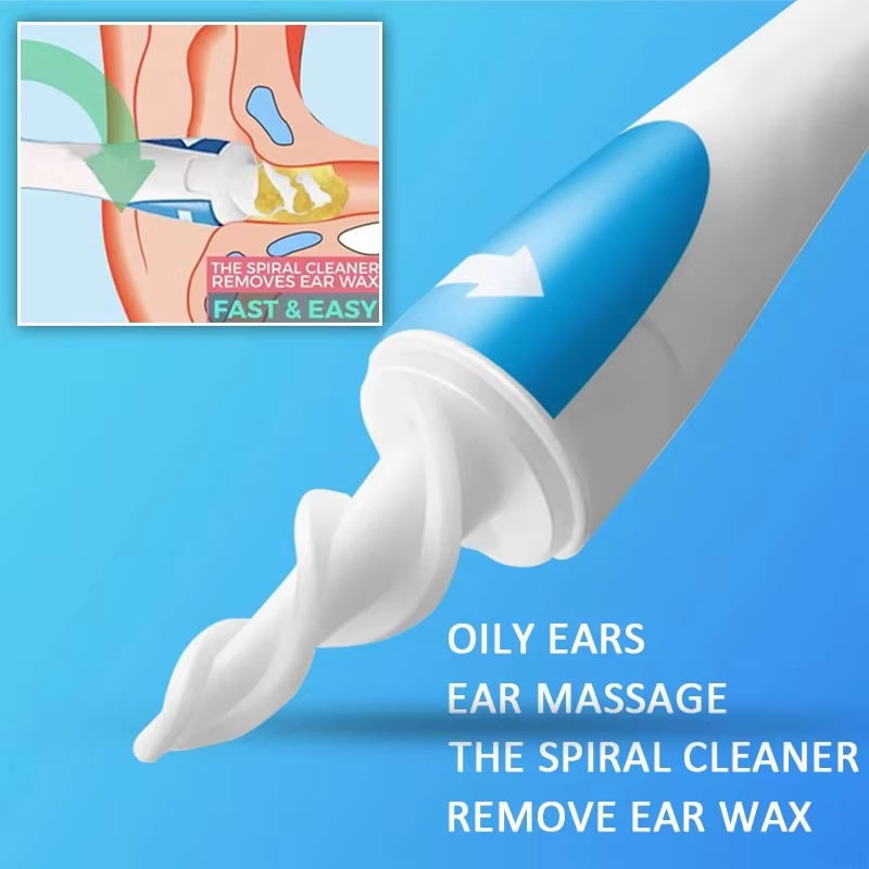 Nettoyeur d'oreilles en spirale, outil de retrait de cérumen avec 16 embouts de rechange en silicone souple, pour une extraction facile du cérumen, soin de nettoyage des oreilles