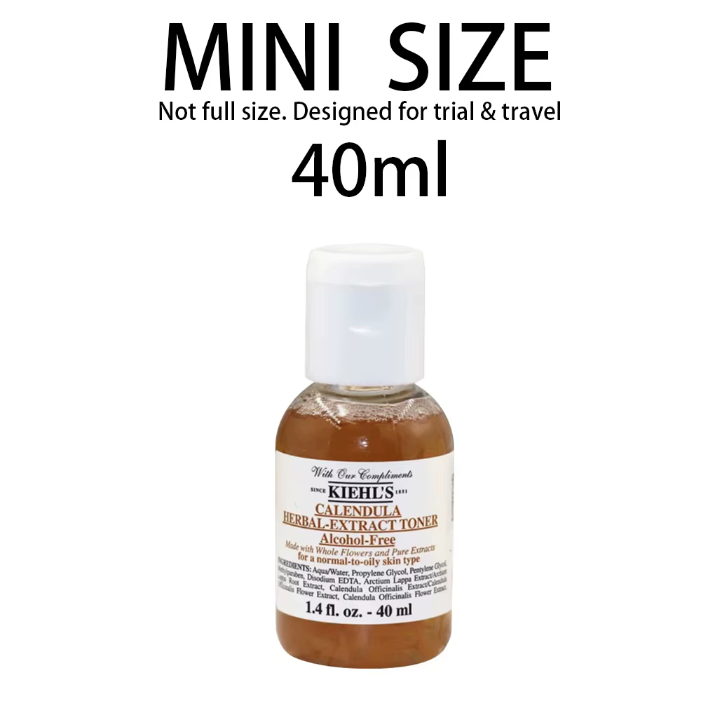 Tonique à l'extrait de calendula Kiehls 250ml 40ml Sans alcool Apaisant Contrôle du sébum Soulagement des rougeurs Minimisation des pores Pour peaux grasses
