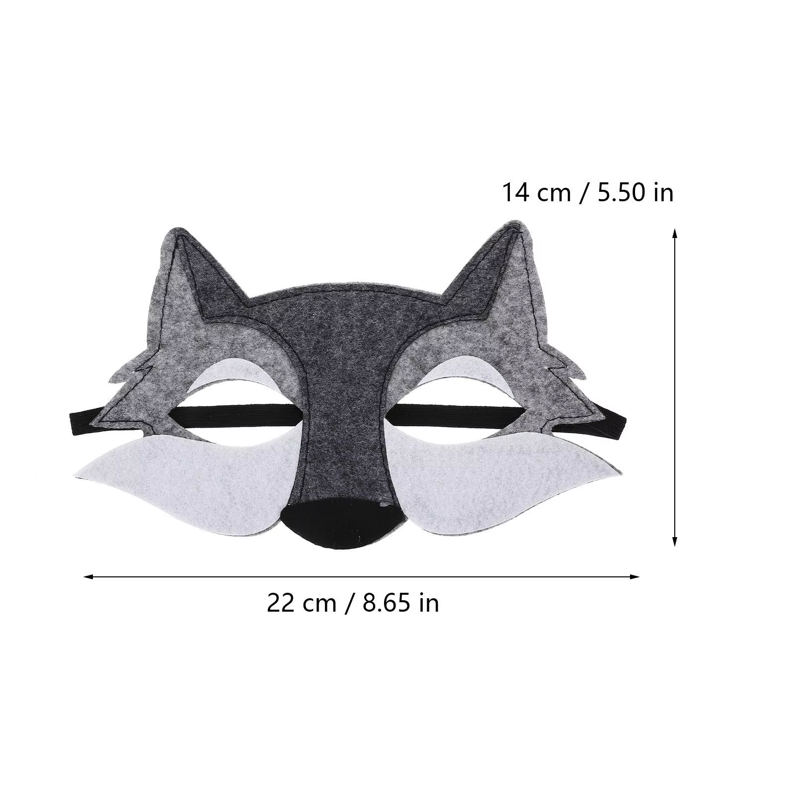 Masque de loup 6 pièces pour Halloween, cosplay, fête à thème animal, performance scénique, masque de costume demi-visage, accessoire de décoration festive pour adultes