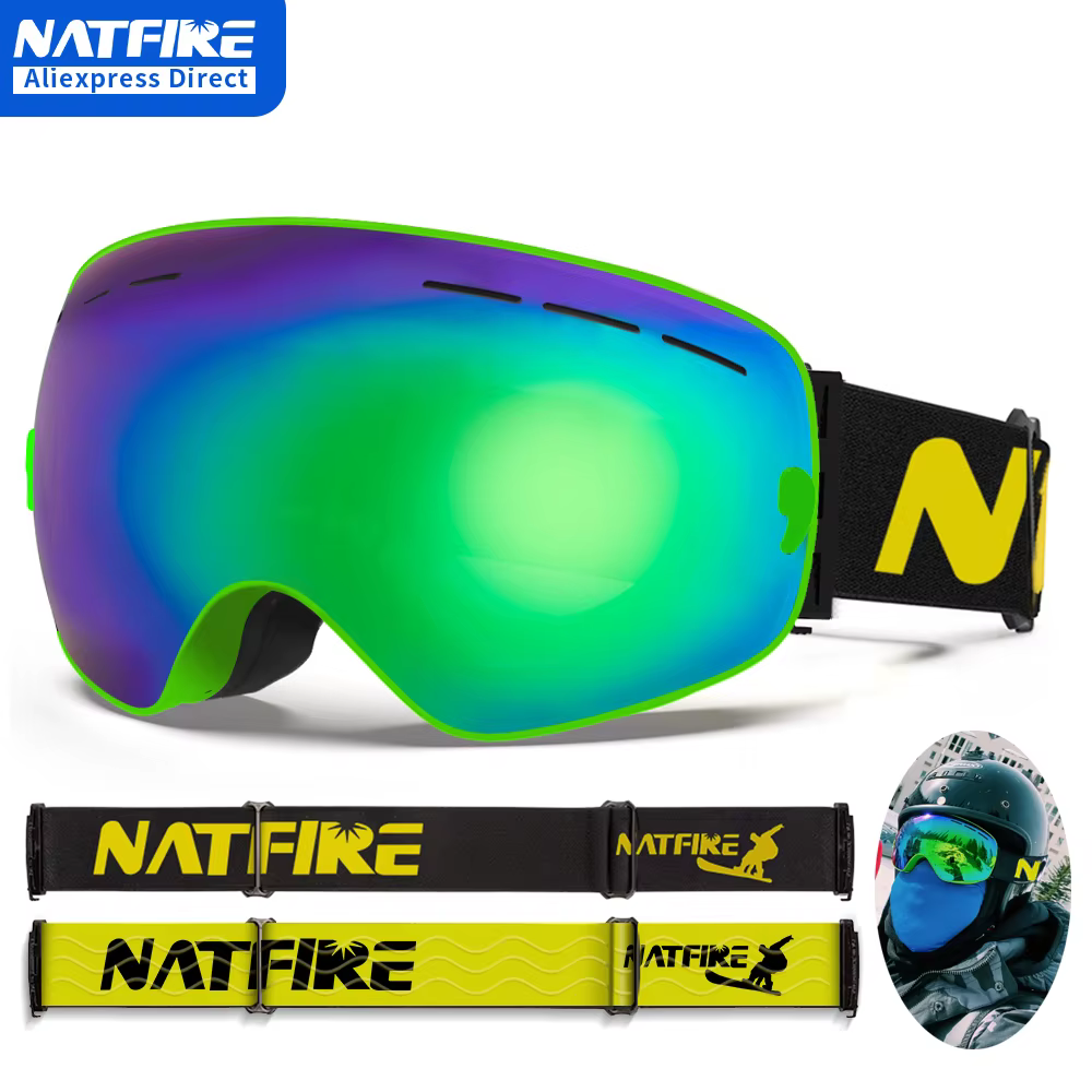 Lunettes de Ski Anti-buée Double couche UV400 grandes lunettes de Ski masque de Ski Snowboard hommes femmes lunettes de neige