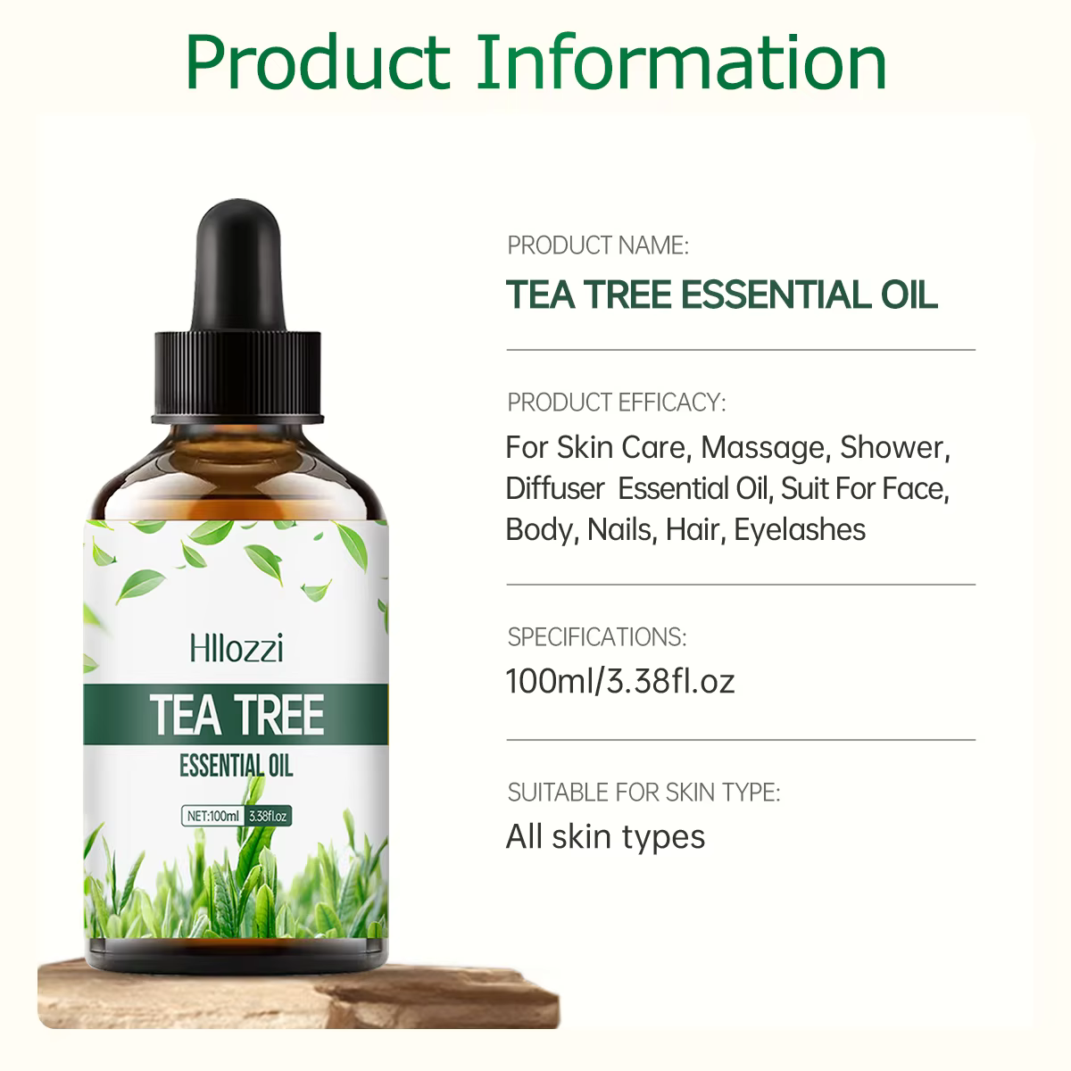 Huile essentielle d'arbre à thé 100ml/60ml/30ml