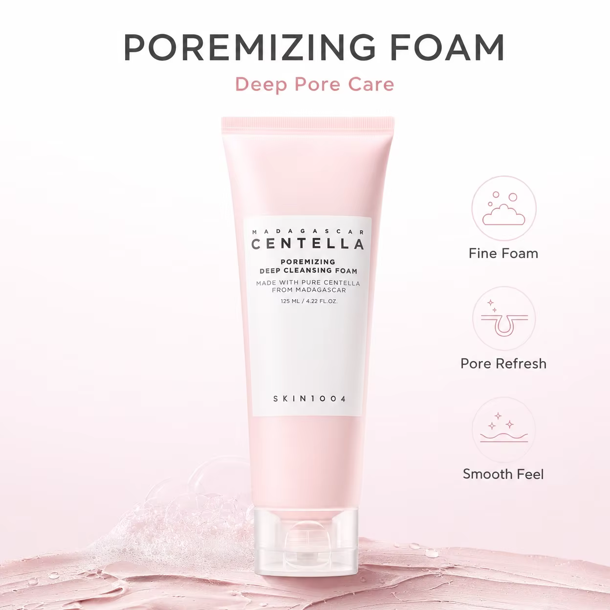 Mousse nettoyante profonde coréenne à la Centella pour minimiser les pores