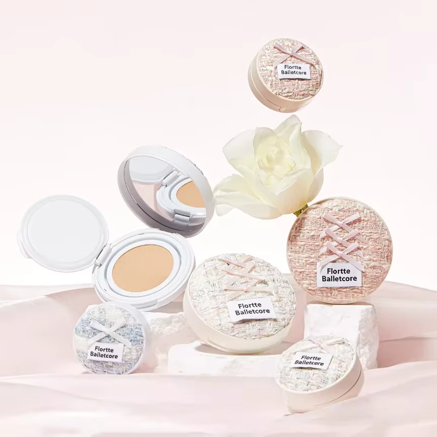 FLORTTE Base De Maquillage Ballet fond De teint liquide végétalien doux coussin d'air BB CC crème contrôle De l'huile